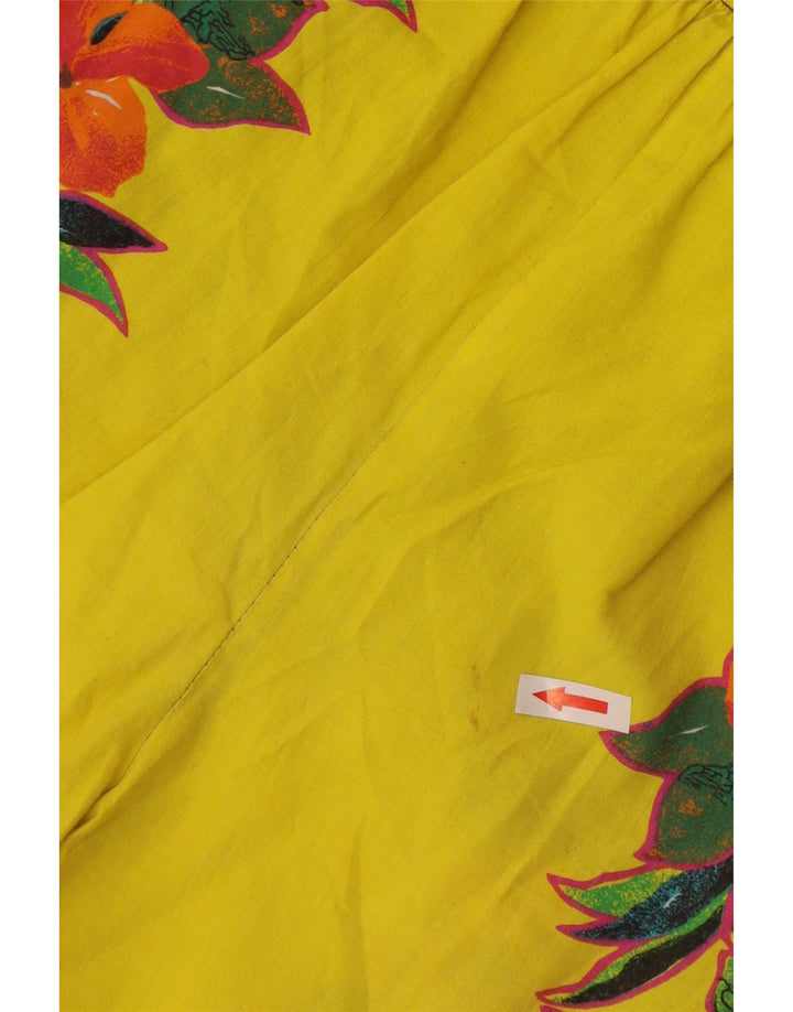 Vintage Herren Badeshorts mit Grafik, groß, gelb, geblümt, Polyester
