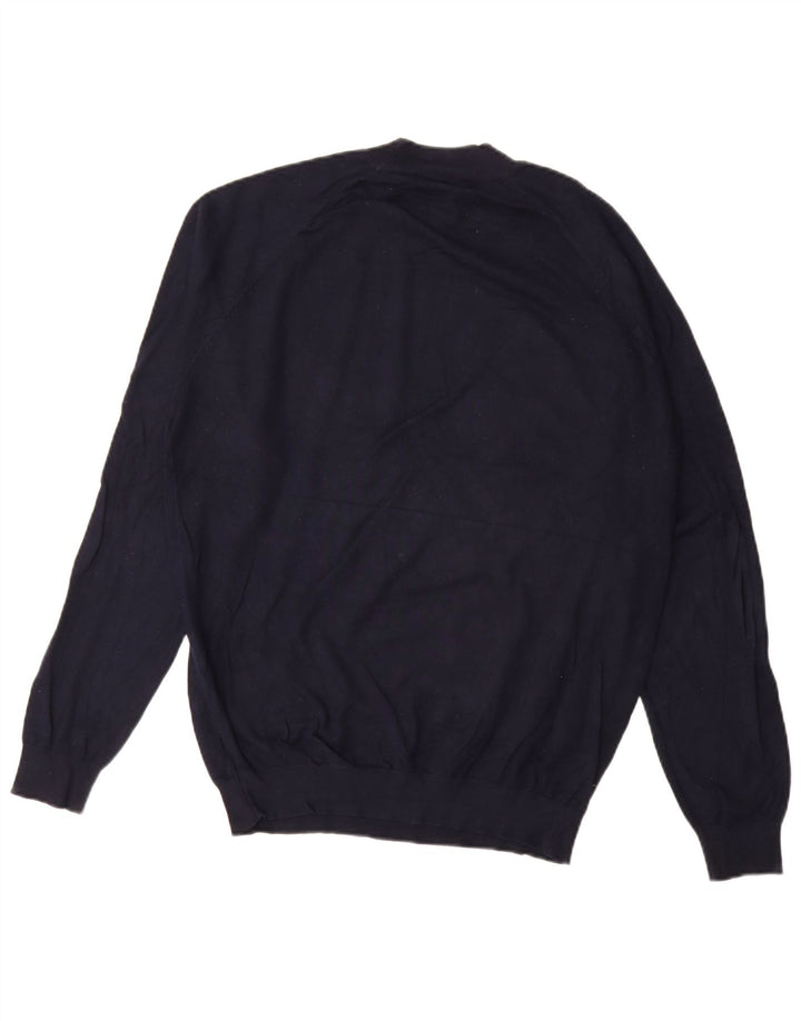 Zara Herren-Pullover mit Rundhalsausschnitt, mittlere marineblaue Viskose