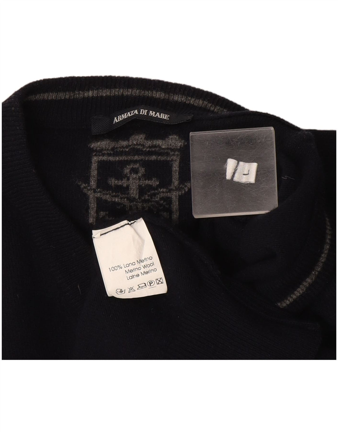 Armata Di Mare Herren-Pullover mit V-Ausschnitt, große marineblaue Wolle
