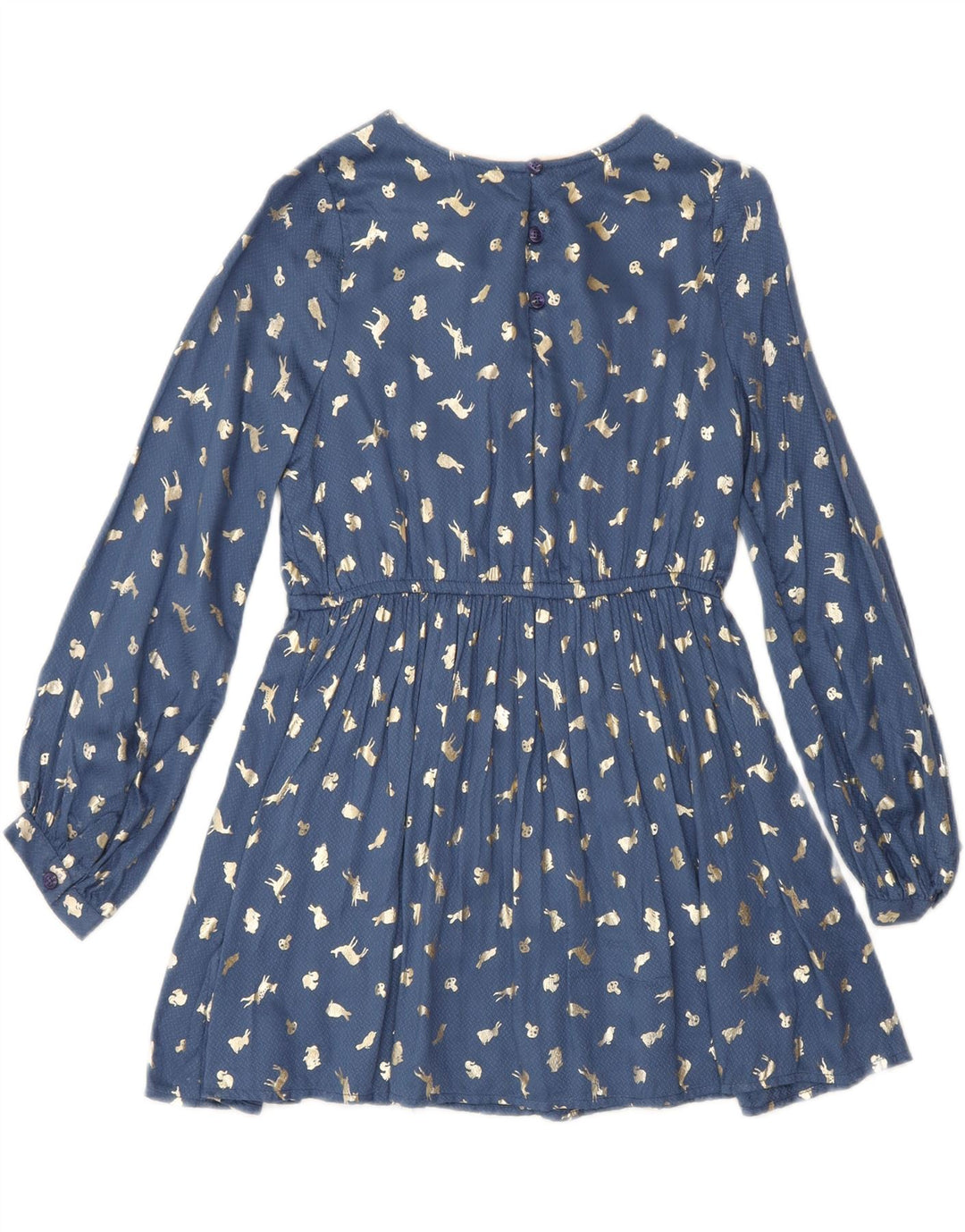 Mossimo Mädchen-Kleid mit abstraktem Muster, langärmelig, A-Linie, 8–9 Jahre, Marineblau