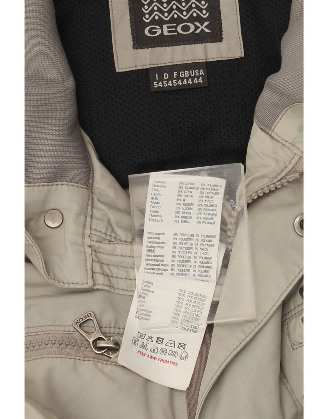 Geox Herren Bomberjacke UK 44 2XL Graue Baumwolle