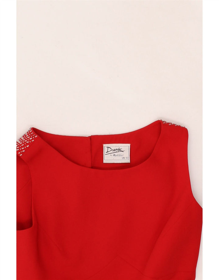 FRANK USHER Womens Sleeveless Maxi Bodycon Dress UK 12 Medium Red Vintage Frank Usher and Second-Hand Frank Usher from Messina Hembry 