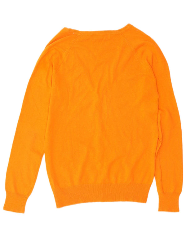 Zara Damen-Cardigan-Pullover UK 14 Large Orange Baumwolle