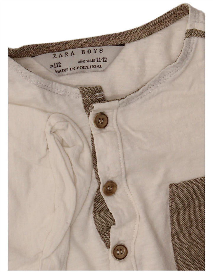 ZARA Boys T-Shirt Top 11-12 Years White Cotton