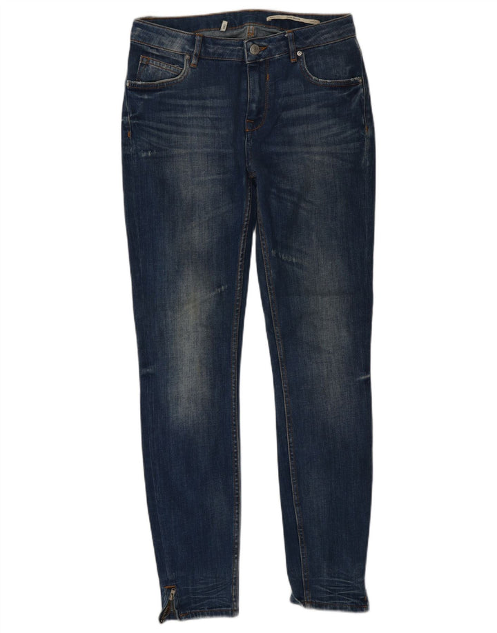 Zara Damen Mid Rise Slim Jeans W26 L29 Blaue Baumwolle