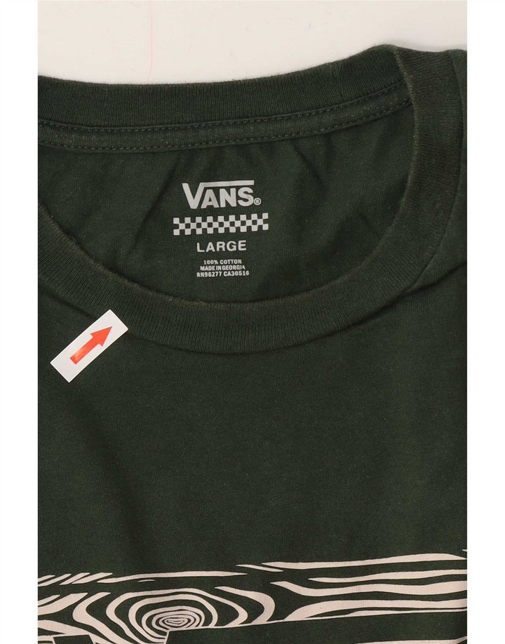 Vans Herren-T-Shirt mit Grafik, Größe L, Grün, Baumwolle