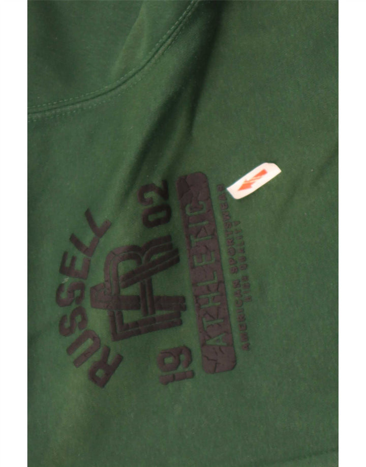 Russell Athletic Herren-Kapuzenpullover mit grafischem Reißverschluss, mittelgrünes Polyester