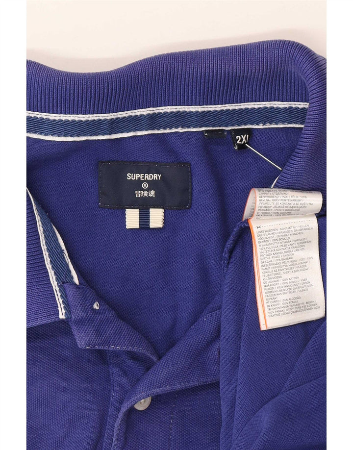 Superdry Herren-Poloshirt 2XL aus blauer Baumwolle