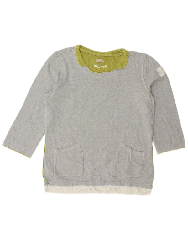 Napapijri Damen Geographic Sweatshirt Pullover UK 16 Large Grau geblümt