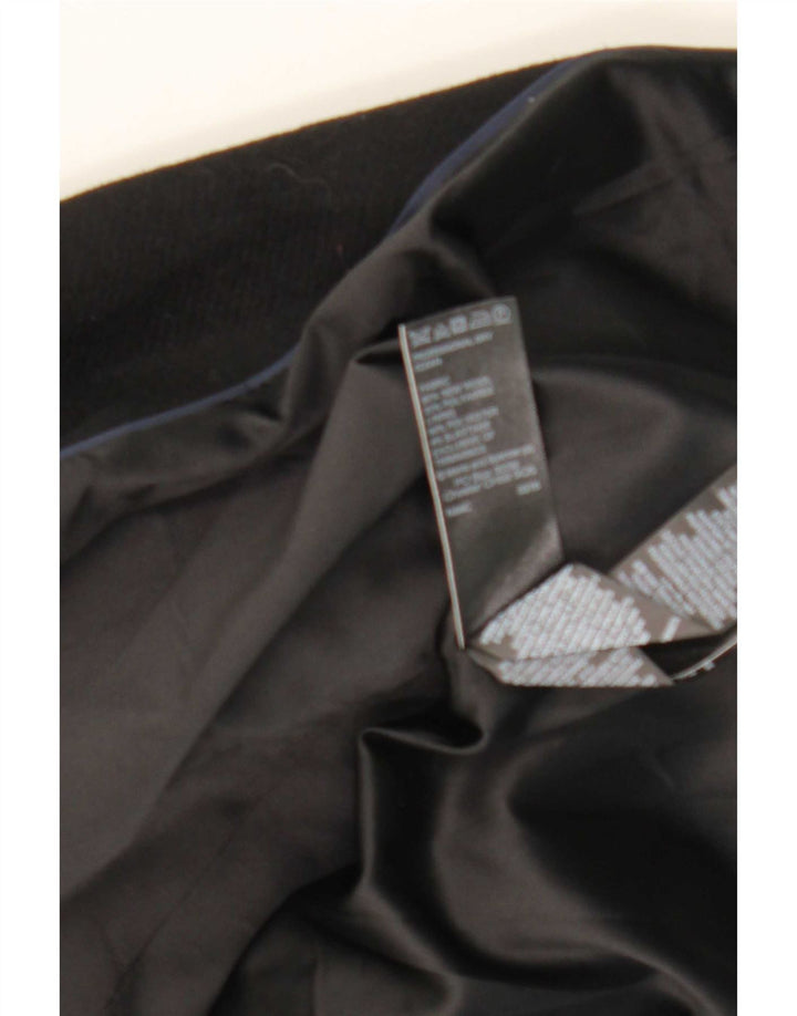 Marks & Spencer Damen Zweireihiger Mantel UK 14 Mittelschwarze Wolle