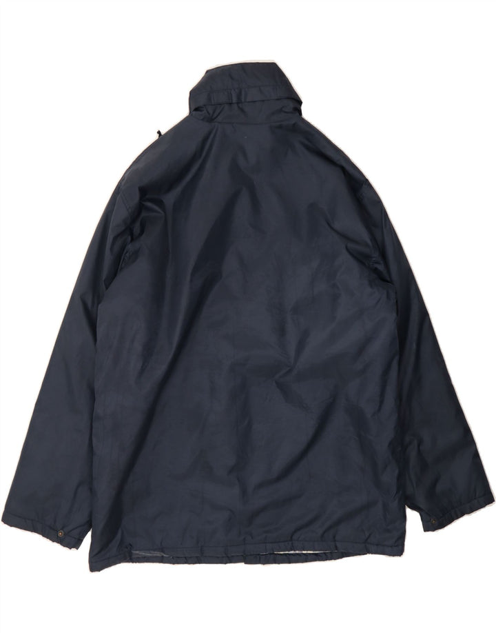 VINTAGE Mens Hooded Windbreaker Jacket UK 40 Large Navy Blue Polyester Vintage Vintage and Second-Hand Vintage from Messina Hembry 