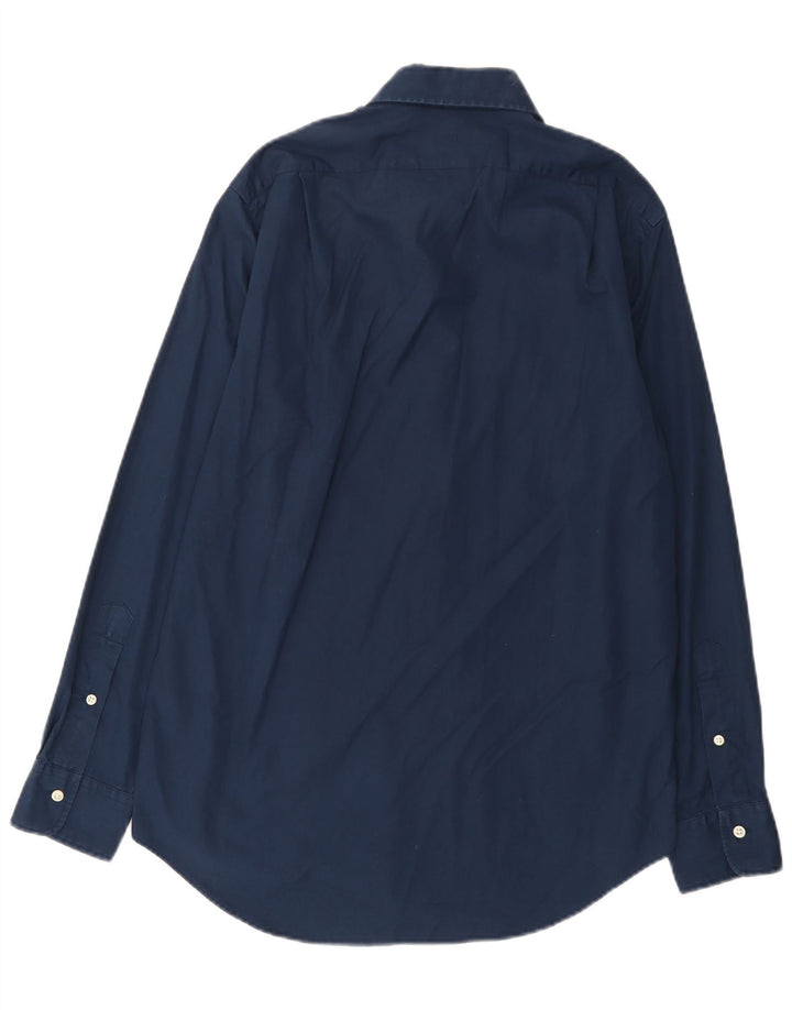 Polo Ralph Lauren Herrenhemd aus mittelblauer Baumwolle in Marineblau