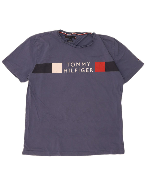 Tommy Hilfiger Herren-T-Shirt mit Grafik, 2XL, marineblau, Colourblock-Baumwolle