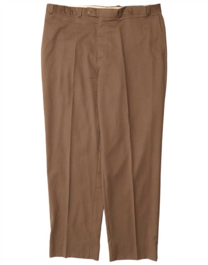 Calvin Klein Herren gerade Anzughose W40 L32 Beige Wolle
