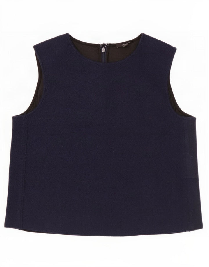 Cos Ärmelloses Blusenoberteil für Damen, EU 38, mittlere marineblaue Wolle