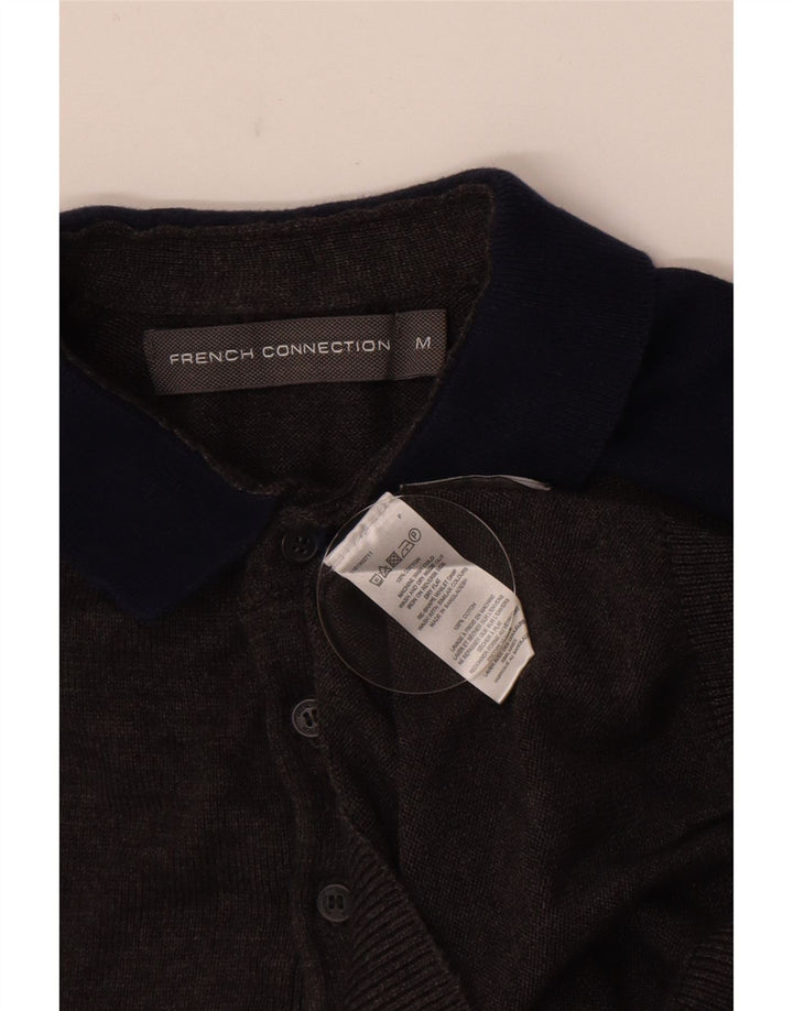 French Connection Herren-Pullover mit Rollkragen, Mittelgrau, Farbblock