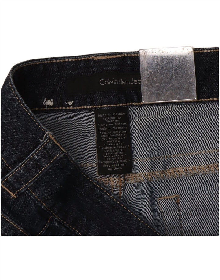 Calvin Klein Damen Flared Jeans US 6 Medium W30 L32 Marineblaue Baumwolle