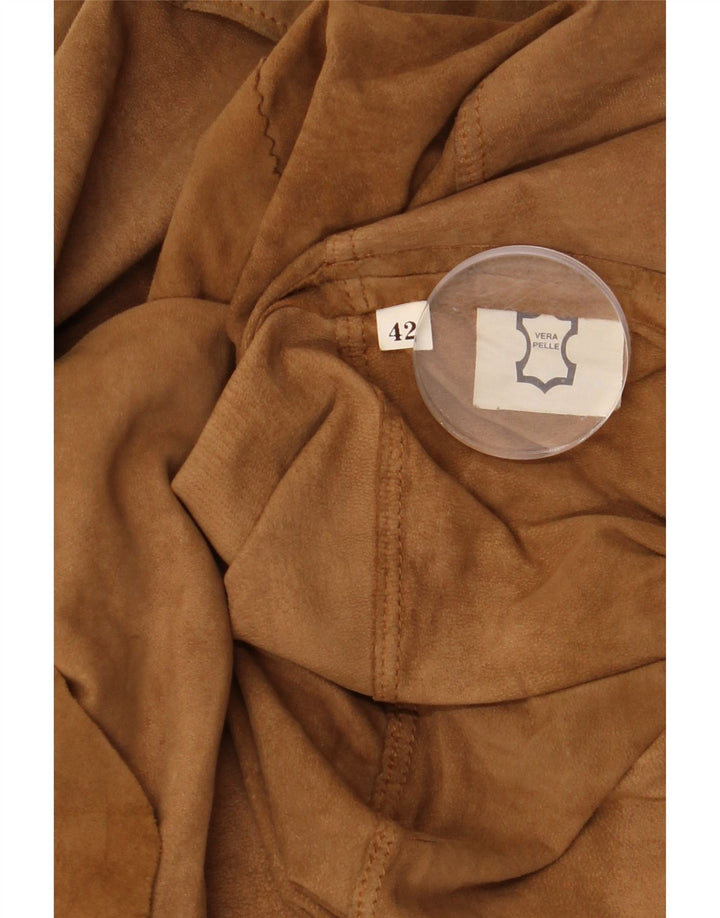 Vintage Damen Wildledermantel IT 42 Mittelbeiges Leder