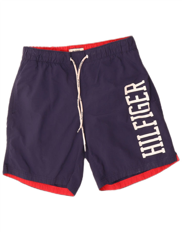 Tommy Hilfiger Herren-Badeshorts mit Grafik, mittelgroß, Marineblau