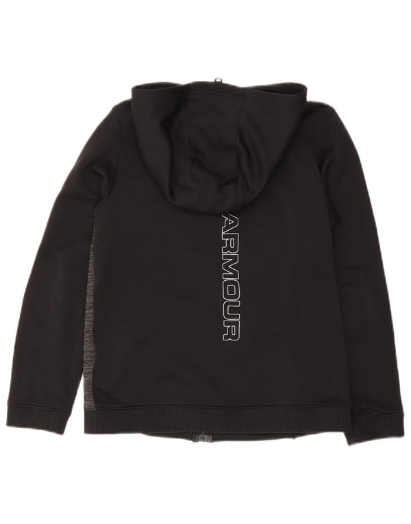 Under Armour Boys Graphic Zip Hoodie Sweater 11-12 Years Large Black