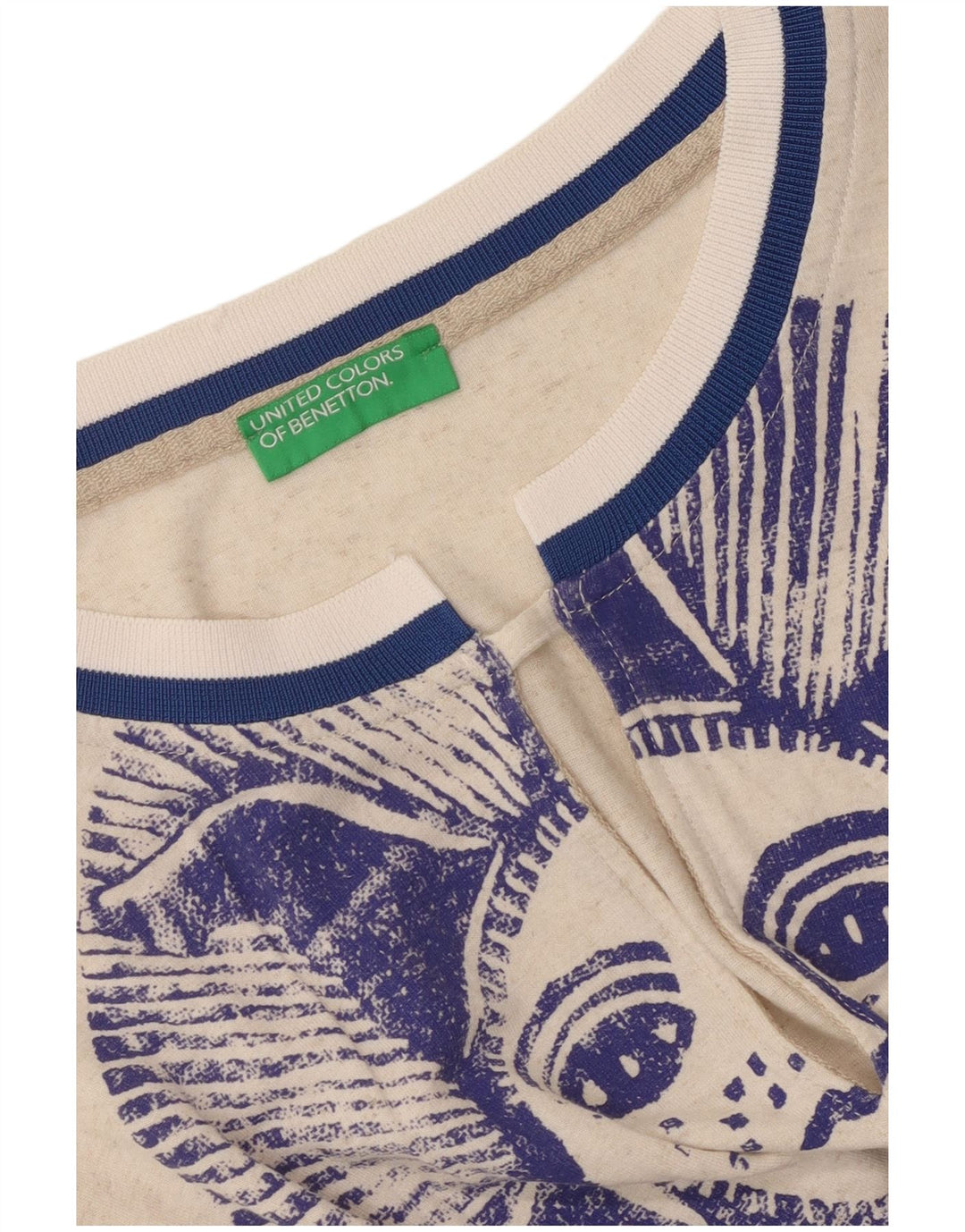 Benetton Damen Crop Batwing Bluse Top UK 14 Medium Off White