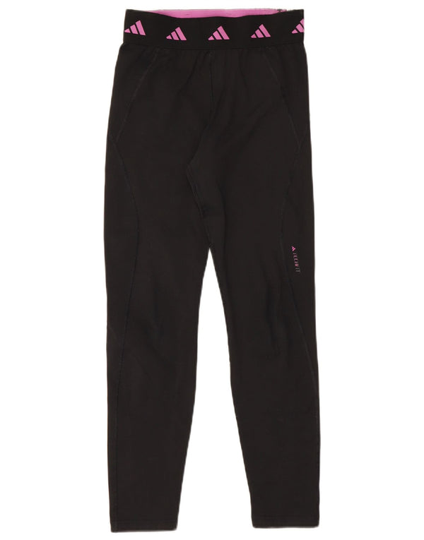 Adidas Mädchen Aeroready Grafik-Leggings, 13–14 Jahre, schwarzes Polyester