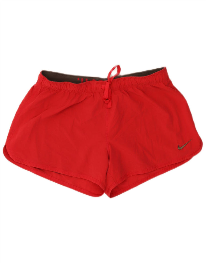 NIKE Damen Dri Fit Sport Shorts UK 16 Large Rot Polyester