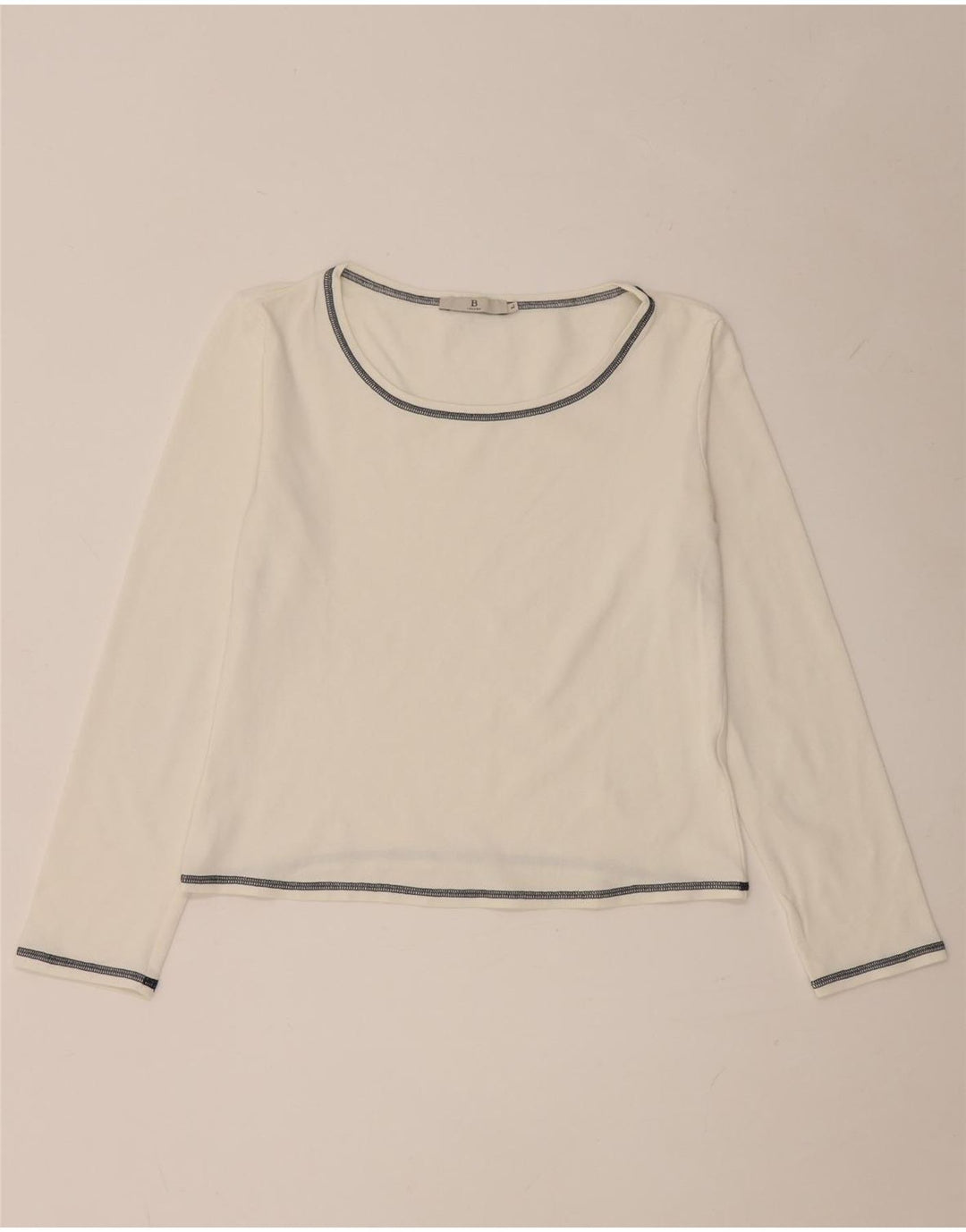 i Blues Damen Crop Top Langarm UK 14 Large Weiß