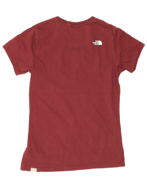The North Face Damen-T-Shirt mit Grafik, Größe S, Burgunderrot, Baumwolle