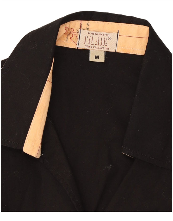 ALVIERO MARTINI Damenhemd UK 12 Mittelschwarze Baumwolle