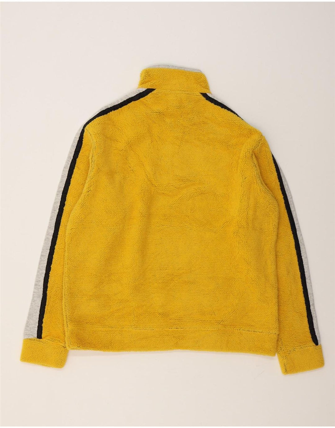 Belfe & Belfe Herren-Fleecepullover mit Reißverschluss am Hals, Mittelgelb, Farbblock