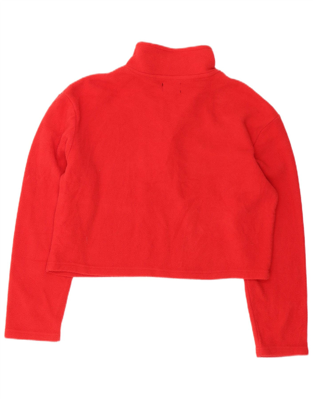 Fila Womens Crop Zip Neck Fleece Pullover UK 16 Large Rot Polyester