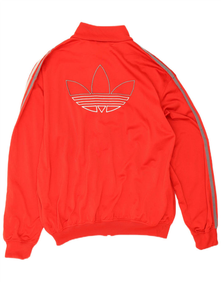 Adidas Herren Grafik-Trainingsanzug-Top-Jacke, großes rotes Polyester
