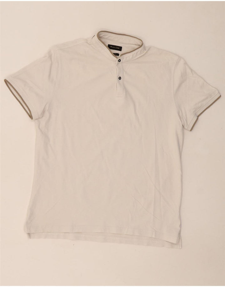 MASSIMO DUTTI Herren Casual Fit Poloshirt XL Weiß