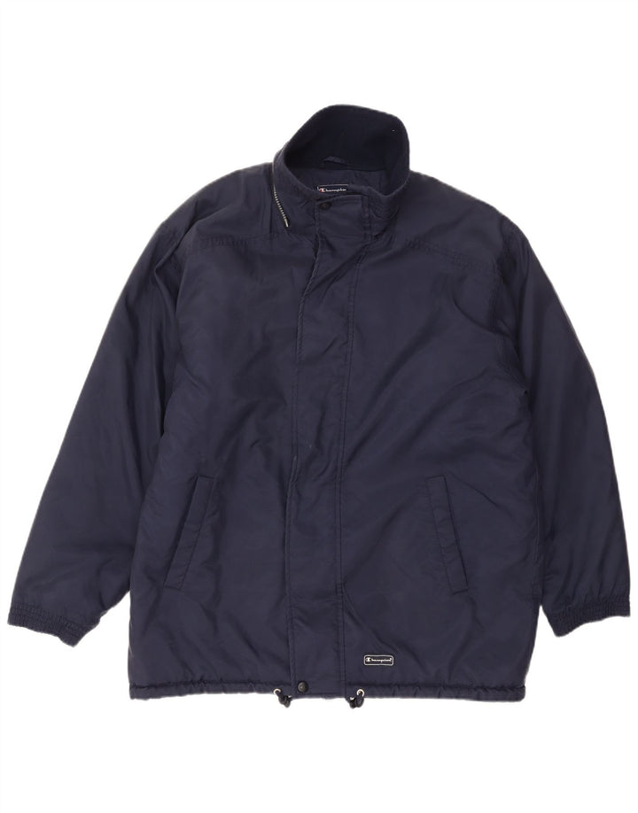 Champion Herren-Windbreaker-Jacke UK 38 Medium Navy Blue Polyamid