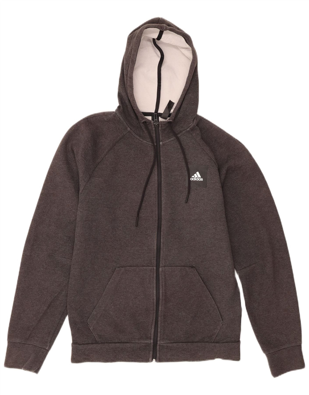 Adidas Herren Zip Hoodie Pullover Kleine graue Baumwolle