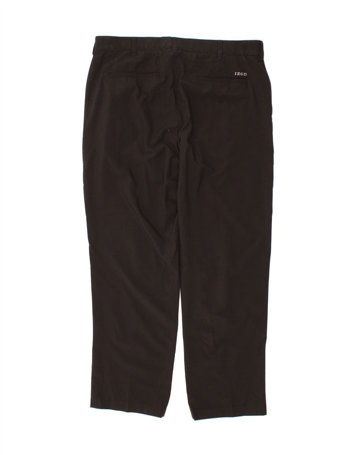 IZOD Mens Straight Chino Trousers W36 L29 Brown Polyester Vintage Izod and Second-Hand Izod from Messina Hembry 