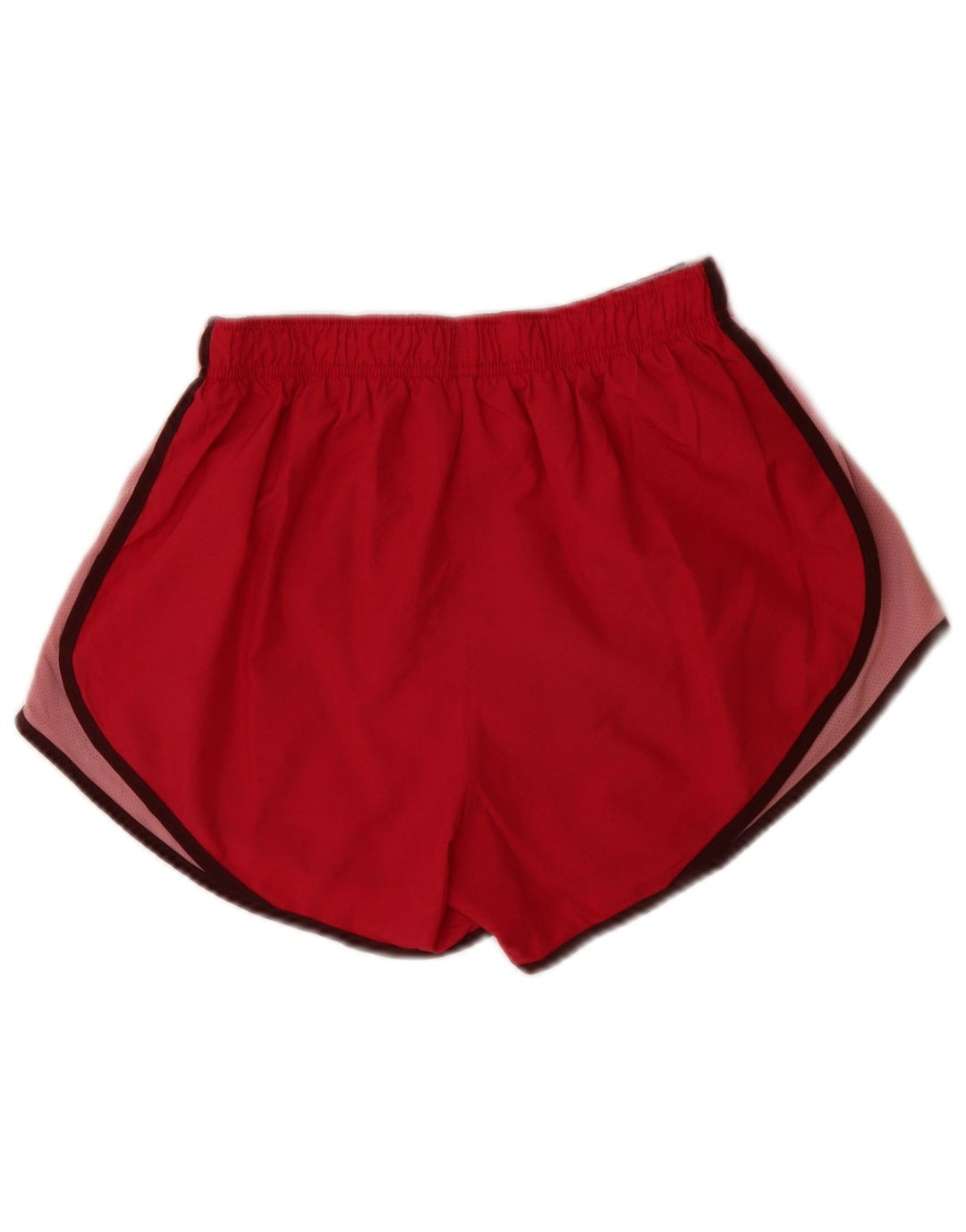 Nike Damen Dri Fit Sport Shorts UK 12 Mittelrotes Colourblock-Polyester