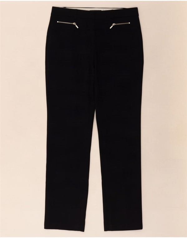 Marks & Spencer Damen Gerade Freizeithose UK 12 Medium W30 L30 Schwarz