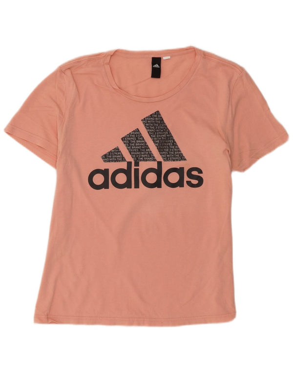 Adidas Damen Graphic T-Shirt Top UK 14 Medium Orange