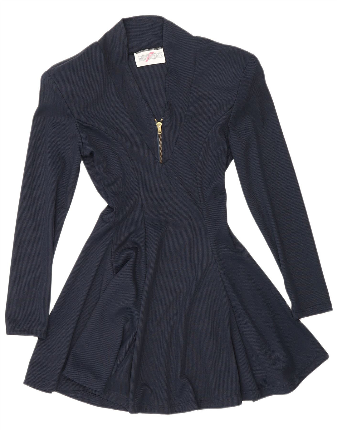 White Stuff Langärmliges A-Linien-Kleid für Damen, UK 12, Mittelmarineblau