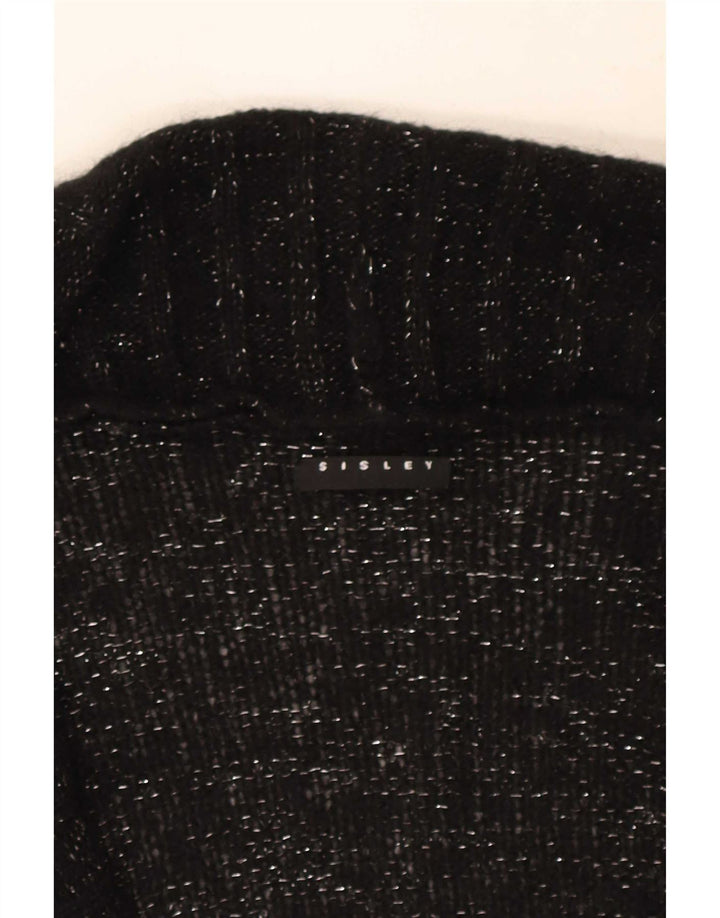 Sisley Damen-Cardigan-Pullover UK 14 Mittelschwarz meliert