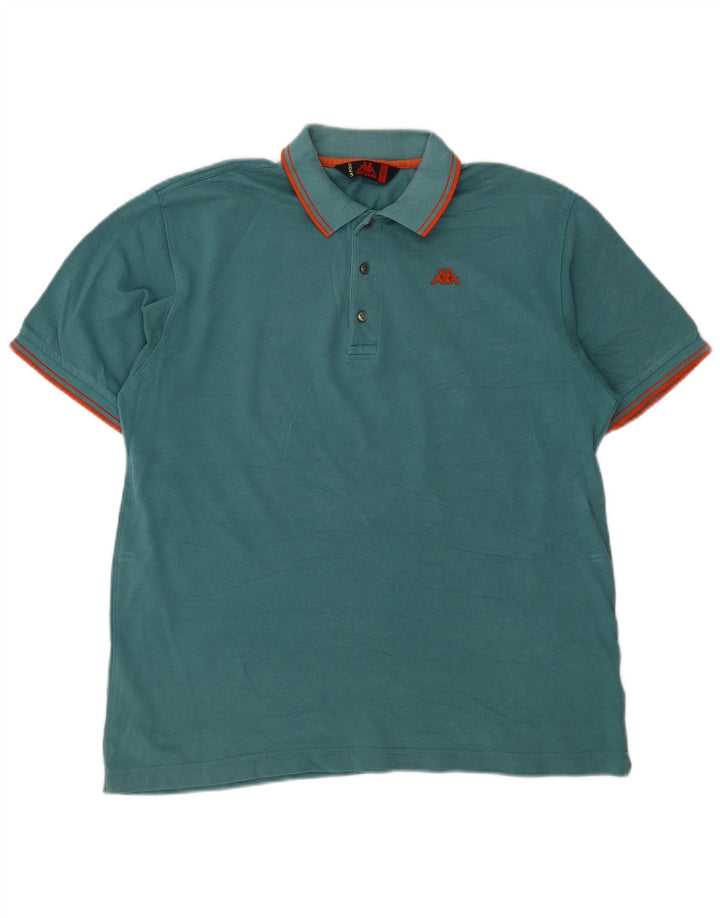 Kappa Herren-Poloshirt, groß, grün gestreift, Baumwolle