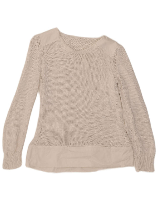 Sportmax Damen-Pullover mit U-Boot-Ausschnitt, Gr. 6, XS, Weiß
