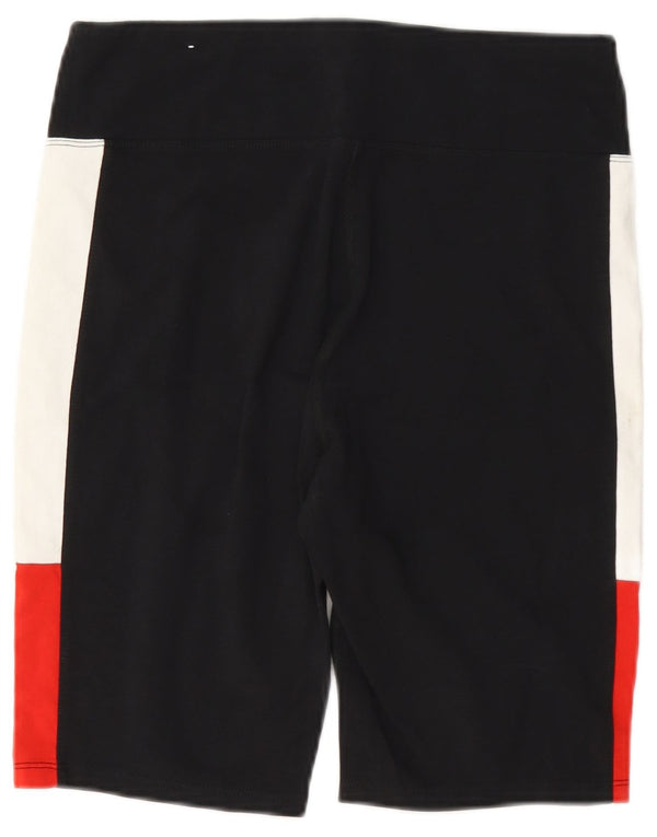 Tommy Hilfiger Damen-Sportshorts UK 12 Mittelschwarze Colourblock-Baumwolle