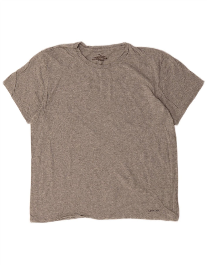 Calvin Klein Herren T-Shirt Top mittelgraue Baumwolle