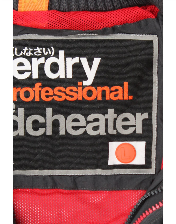 Superdry Herren Windcheater Regenjacke UK 40 Large Graues Nylon