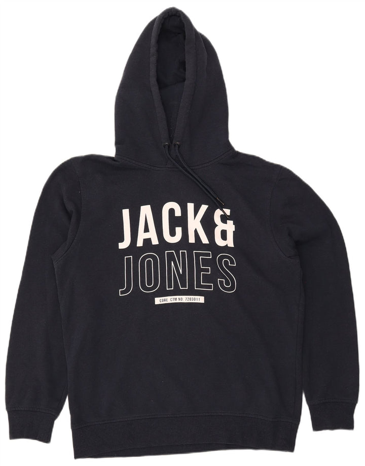 JACK & JONES Herren-Kapuzenpullover mit Grafik, groß, marineblau, Polyester