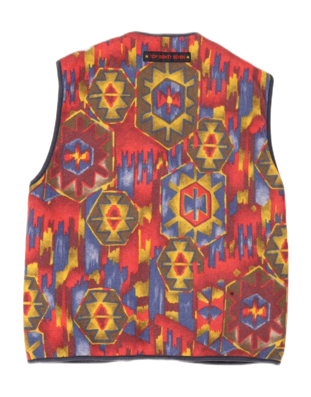 Vintage Herren Wendeweste UK 38 Mittelrot Geometrisch