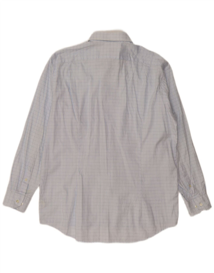 LACOSTE Herrenhemd, Größe 41, große blau karierte Baumwolle